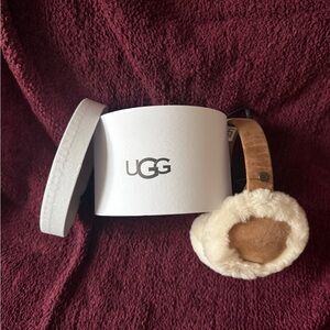 UGG Tan and Cream Shearling Earmuffs